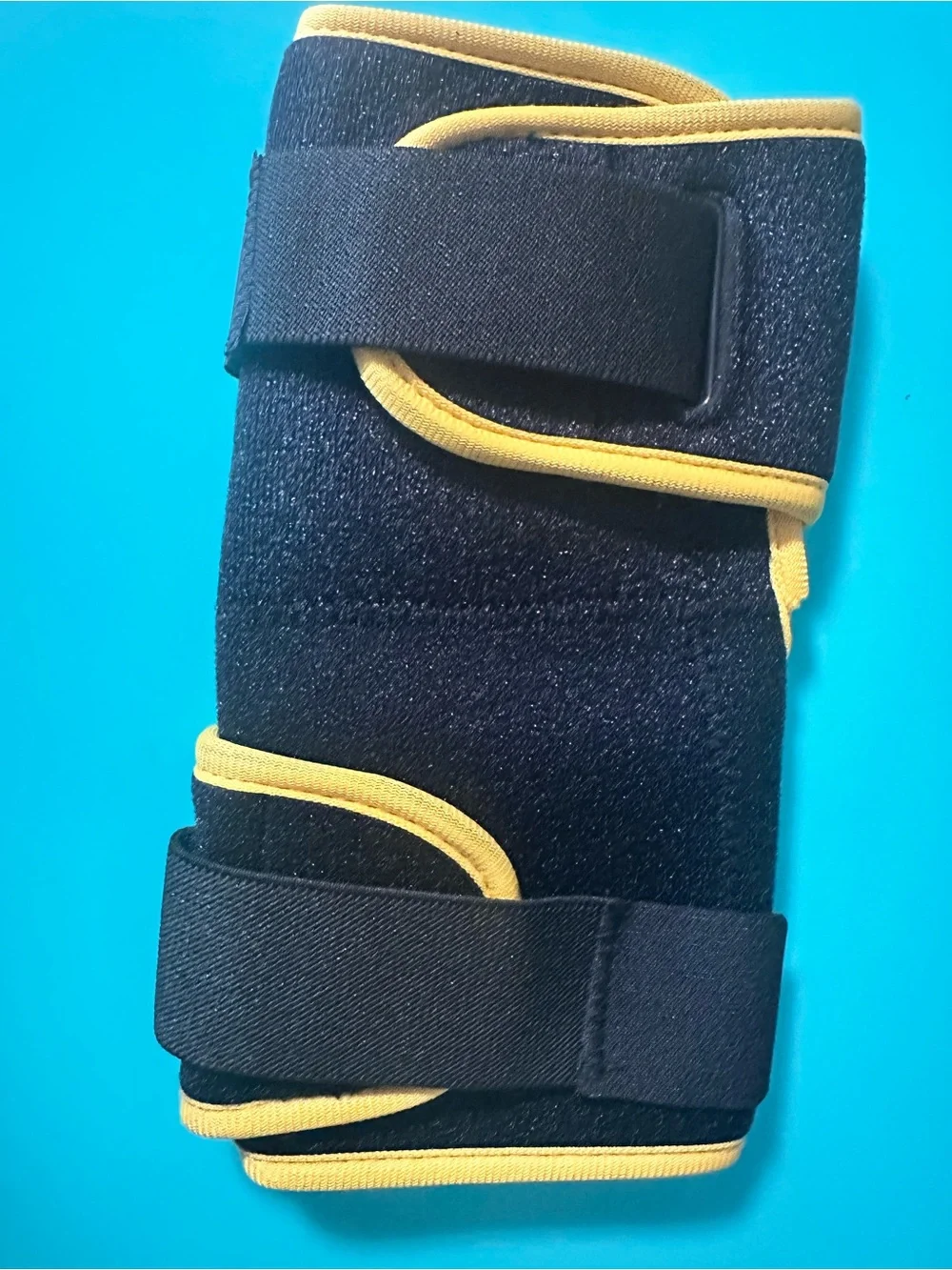 Black & Yellow Elbow Support Sleeve with Strap